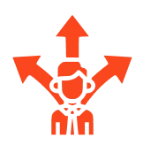 Person with arrows indicating choices